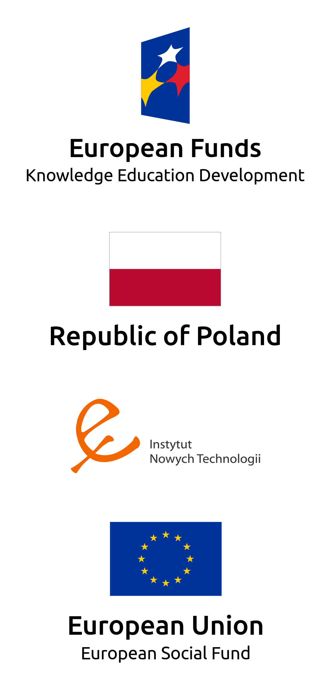Fundusze Europejskie Wiedza Edukacja Rozwój; Rzeczpospolita Polska; Instytut Nowych Technologii; Unia Europejska - Europejski Fundusz Społeczny